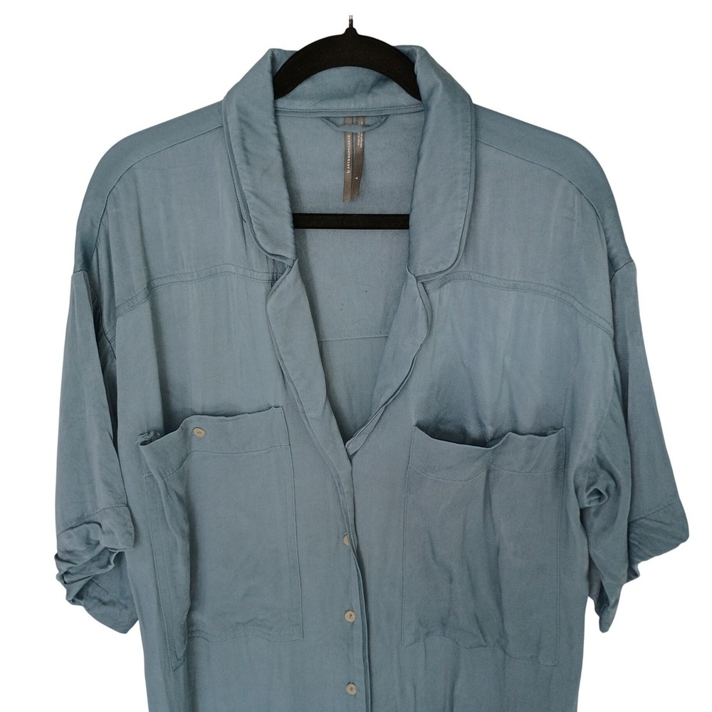 Abercrombie & Fitch Oversized Tunic‎ Shirt Womens XS Blue Button Front - Picture 3 of 12